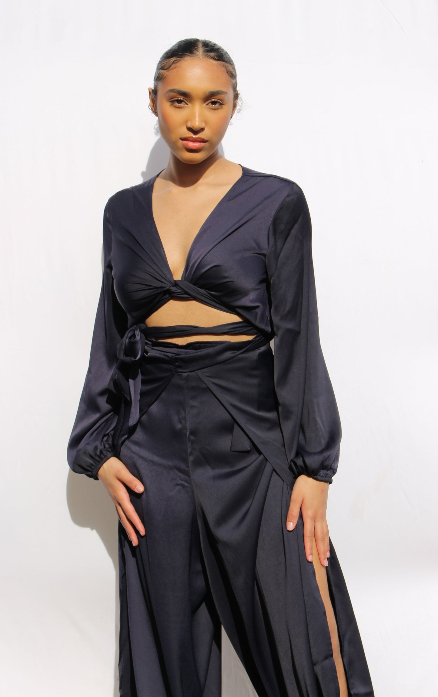 Ensemble Blouse + Pant en 40/42 (marine,noir)