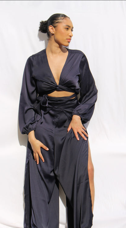 Ensemble Blouse + Pant en 40/42 (marine,noir)